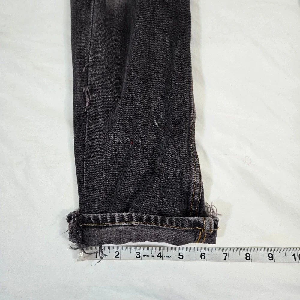 VTG Levis 501 Black Thrashed Jeans Mens 31x32  Distressed‎ Grunge Made in Mexico